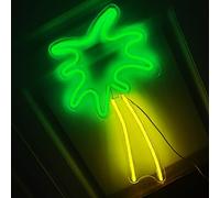 Coconut Palm Green Decorative Handmade Light Neon Light, Green Planted House, Party Decoration, Bright and Safe,5V USB Power Supply,Size 18.7 * 9.8inches