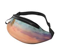 Coconut Palm Tree Sandy Beach 1 Printed Chest Pack Waist Bag for Men Women Running Belt Bag Fanny Packs Chest Bags Travel Hiking Daypack