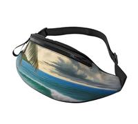 Coconut Palm Tree Sandy Beach Fanny Pack for Men Women Fashion Waist Packs Travel Crossbody Bag With Adjustable Strap Everywhere Belt Bag Waterproof Chest Bags Cycling Bum Bag Wallet