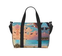 Coconut Palm Tree Sandy Beach Print Italy Flag Print Versatile Handbag for Travel,Hand-Held Crossbody Travel Bag for Your Every Need