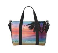 Coconut Palm Tree Sandy Beach Print Italy Flag Print Versatile Handbag for Travel,Hand-Held Crossbody Travel Bag for Your Every Need