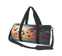 (Coconut Palm Tree Sandy Beach) Print Round Large Travel Bag - Multi-Compartment Organizer Lightweight for Trips & Sports