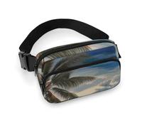 Coconut Palm Tree Sandy Beach Printed Fanny Pack Fanny Packs for Women Men,Crossbody Bag Large Chest Bag with Adjustable Strap for Outdoors Workout Traveling Casual Running, Coconut Palm Tree Sandy