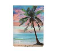 Coconut Palm Tree Sandy Beach Printed Laptop Sleeve Bag 13-Inch - Leather Laptop Sleeve Case Shockproof Protective Computer Cover Bag