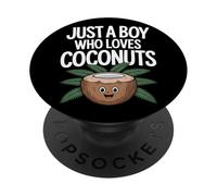 Coconut Passion Just A Boy Who Loves Coconuts Happy PopSockets Adhesive PopGrip