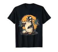 Coconut Penguin Bird Sunset Coconut Lover Nature Wildlife T-Shirt