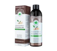 Coconut Pulling Oil Pulling Mouthwash with Tongue Scraper, Natural Coconut Oil and Mint Pulling with Vitamin D & E for Teeth Whitening, Fresh Breath, Healthier Teeth & Gum, Alcohol Free, 237ml.