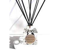 Coconut Reed Diffuser Scented 100ML Cubed Glass with 8 x 240Ml Black Reed Diffuser Sticks - provides a lovely coconut scent into any room, presented in diffuser box with ribbon - perfect for gifts