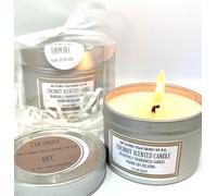 Coconut Scented Soy Wax Candle - Handmade BFC - Coconut Scented 28 Hours Burn Time 4 Oz 100 Grams Soy Wax Candle Silver Brush Finish Tin. Coconut Scented