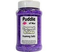 Coconut & Shea Foaming Salts - 500g - Dead Sea, Epsom & Himalayan Salt Blend - Muscle Soak - Calm & Relaxing Scent - Vegan Friendly - Puddle of Wax - Made in The UK
