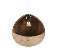 Coconut Shell Bird Nest Hideout Pet Cage Habitat for Lovebird Hamster Canary No coconut shred 13x13 cm