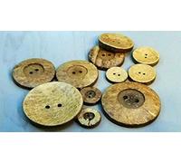 Coconut Shell Wooden 2 Hole Buttons, 51mm, 38mm, 34mm, 25mm, 20mm or 18mm - Pack of 10Pcs (20mm)