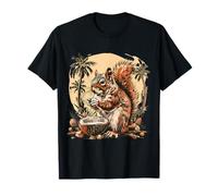 Coconut Squirrel Drawing Nature Coconut Tree Squirrel Lover T-Shirt
