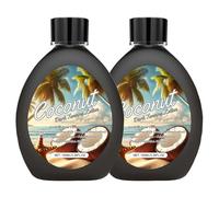 Coconut Tanning Lotion, Dark Tanning Accelerator Lotion, Bronzer Tanning Lotion Sunbed, For Indoor Tanning Beds and Outdoor Sun Tan, Safe for Face,Body and TattoosWith Coconut Oil (2PCS)