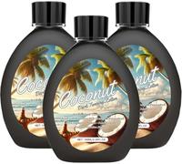 Coconut Tanning Lotion, Sunbed Lotion, Tanning Lotion for Sunbeds, Shine Brown Tanning Accelerator, For Indoor Tanning Beds and Outdoor Sun Tan, Safe for Face, Body and Tattoos,With Coconut Oil (3PCS)