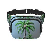 Coconut Tree Fanny Pack For Women Waterproof Adjustable Belt Bags Waist Pack Fashion Casual Crossbody Bags Bum Bag For Running Workout Hiking Traveling, Black, One Size