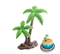 Coconut Tree Model: 15cm Artificial Palm Tropical Plant, Realistic Details, Light Base, Durable Construction | Miniature for Decorations for Edific Architecture