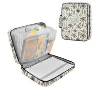 Coconut Tree Retro Zipper Binder Bag 3 Ring 6-Tab Expanding File Folder 500 Sheets Organizer for School Work Office
