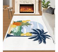 Coconut Tree Rug Summer Beach Rugs for Kids Tropical Plant Pineapple Fruit 70x120 Rug Coconut Tree Carpet Machine Washable Non Slip Carpet for High-Traffic Area