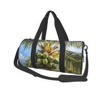 Coconut Tree Travel Duffel Bag Sports Gym Bag, Lightweight Overnight Weekender Bag With Shoes Compartment Yoga Gym Sports Bag For Men Women