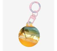 Coconut Trees by The sea Dog Tags Round Pet Tag,Acrylic Pet ID Tags Durable and Stylish,Perfect for Small to Large Pets
