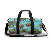 Coconut Trees Hawaiian Flowers Beach Gym Duffel Bag Sports Shoulder Backpack Travel Weekender Handbag for Men Women