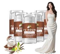 Coconut Vanilla Deodorant Stick, 72HR Odor Protection long lasting Aluminum Free Natural Deodorant for Women & Men, Moisturizing Underarm Balm with Avocado Oil, invisible solid deodorants (5p)
