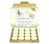 Coconut Wax Melts Heart Shaped 16 Pack, Up to 96 Hours Total Fragrance, Orange, Coconut & Vanilla Musk Scent, Vegan Soy Wax, Heart-Shaped Melt Cubes, Presentation Gift Box by Spotless Leopard