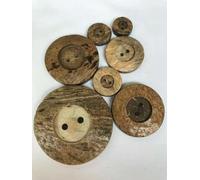 Coconut Wood Buttons - 15mm, 18mm, 20mm, 25mm, 29mm, 34mm, 38mm, 51mm 6 Pack or 10 Pack (18mm-6 Pack)