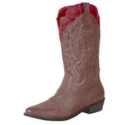 Coconuts by Matisse Women's Cimmaron Faux Leather Western Boot, Brown/Red, 7 UK