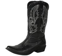 Coconuts by Matisse Women's Leather Western Boots, black white, 7 UK