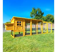 Cocoon 12.5ft 3000XWR Chicken Coop - Wooden Hen House with 8ft Covered Run, Pull-Out Tray, Secure Locking System & Nest Box - Ideal for 3-4 Birds or 5-6 Bantams