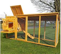 Cocoon 3000XWR Chicken Coop - Compact Wooden Hen House with Covered Run, Opening Roof, Pull-Out Tray, Nest Box & Night-Safe Locking Arm - Ideal for 3-4 Birds