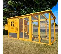Cocoon 4000WX 8ft Chicken Coop - Wooden Hen House with Pull-Out Tray, 3-Compartment Nest Box, 4 Perches & Opening Roof - Ideal for 4-6 Birds