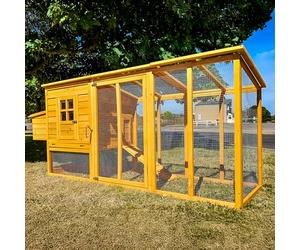 Cocoon 4000WX 8ft Chicken Coop - Wooden Hen House with Pull-Out Tray, 3-Compartment Nest Box, 4 Perches & Opening Roof - Ideal for 4-6 Birds
