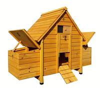 Cocoon 6002N Compact Chicken Coop - Wooden Hen House with 4 Nesting Boxes, Pull-Out Tray & Secure Access - Ideal for 4-6 Birds
