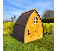 Cocoon Dome Chicken Coop - Stylish Wooden Hen House with Secure Nest Box, Opening Roof & Removable Washable Plastic Floor - Ideal for 4-5 Birds or 6 Bantams