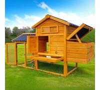 Cocoon ECO 1500 Chicken Coop - 5ft Wooden Hen House with Integrated Covered Run, Pull-Out Tray & Rot-Proof Plastic Roof - Ideal for Up to 3 Birds