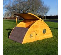 Cocoon Half Moon Chicken Coop with Run - Hobbit-Style Wooden Hen House with Internal Nest Box, Pull-Out Tray, Opening Roof & Secure Night Shutter - Ideal for 2-4 Birds