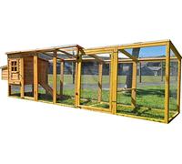 COCOON Large 12.5ft 3000WX Chicken Coops Large Chicken Coop Hen House Ark Poultry Run Nest Box Rabbit Hutch Suitable For Up To 4 Birds - Integrated Run & Cleaning Tray & Innovative Locking Mechanism