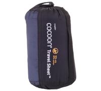 Cocoon - Silk Cotton Travelsheet Coupler - Travel sleeping bag size 220 x 83 cm, blue/grey
