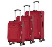 COCOONO Monterrey 360° Rotating Case - TSA Combination Lock, Telescopic Rod, Zip Expansion Fold, 8 Wheels, Address Field, red, Set, Modern, elegant style, durable materials, functional design