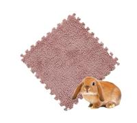 cocoontail 10-Pack Splicable Pet Cage Mats, Waterproof EVA & Fleece Floor Pads for Rabbits/Guinea Pigs(Black Red,10 pcs)