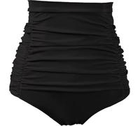 COCOPEAR Women's Ruched High Waisted Bikini Bottom Retro Vintage Swim Short Tankinis, Black, Large