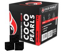 COCOPEARLS Shisha Coal, 100% Natural Coconut Charcoal, Smoke Time up to 90 Mins, No Flavor - Less Ashes Shisha Charcoal, Ideal for Hookah, BBQ, & Grill, Eco-Friendly, 64 Pcs - 26mm, 1Kg, Favourite 26