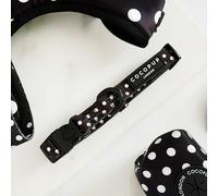 Cocopup Dog Satin Polka Dot Dog Collar - Black - Size: Large