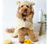 Cocopup Dog Teddy Robe - Beige - Size: Medium - Dog Jackets