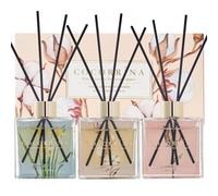 Cocorr Na Reed Diffuser - 3 Pack / 90 Ml With 24 Sticks For House Bedroom Office Decor & Gifts Set (Cashmere Vanilla / Sandalwood