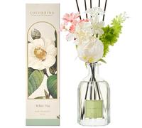COCORRÍNA Flower Reed Diffuser Set 250ml with 8 Fragrance Sticks, White Tea, Natural, Long-lasting, Home Fragrance for Living Room, Bedroom, Bathroom Shelf Decor