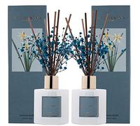 Cocorrína Premium Reed Diffuser Set with Preserved Baby's Breath & Cotton Stick Cashmere Vanilla 2 Packs, 6.7oz Scent Fragrance Oil Diffuser for Bedroom Bathroom Home Décor